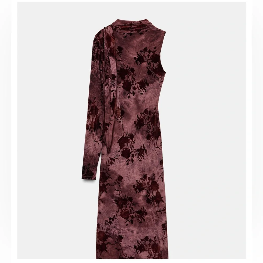 LONG SCARF PRINT DRESS - Picture 4 of 6